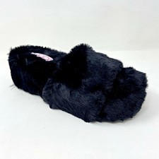 Sugar Wryde Black Platform Fluffy Slip On Womens Fur Slipper Warm Sandals
