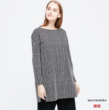 UNIQLO x MARIMEKKO  Long Sleeve Tunic 'Rasymatto' Black/White  Medium  NWT