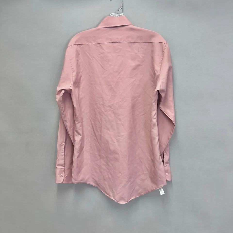 Camisa De Colección Años 70 JC Penney Rosa Lustre Seda Poliéster Botón Delantero Talla 15/33 Foto 3 de 4