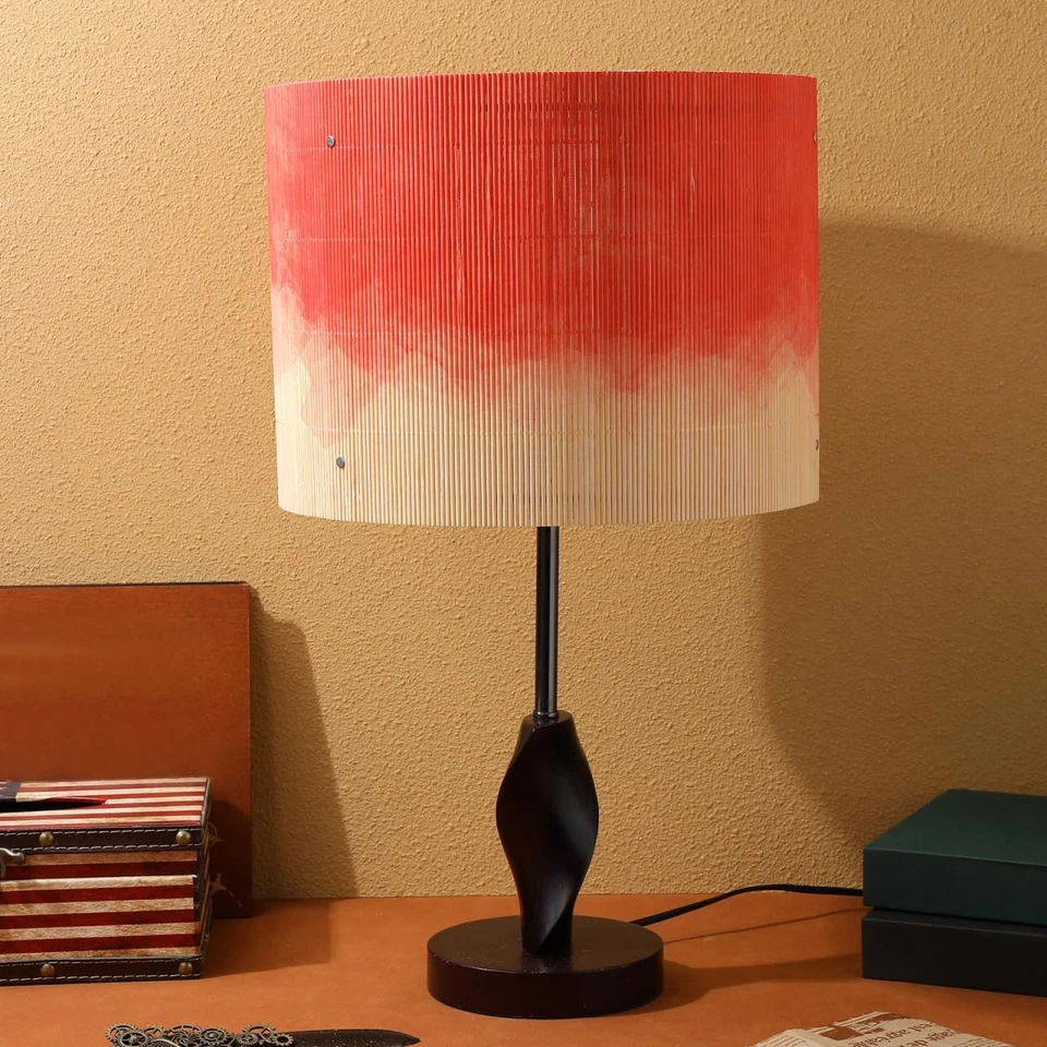 Pantalla de bambú degradada roja diseño de acuarela abstracta pantalla de bambú para... Foto 2 de 4