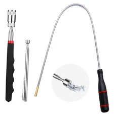 3 Pack Telescoping Magnet Pick-up Tool Set, Non-Slip Extendable Magnetic 