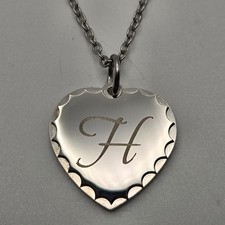 COLLAR CADENA BUCLE ACERO INOXIDABLE 18"-24" CON DIJE CORAZÓN PEQUEÑO PERSONALIZADO
