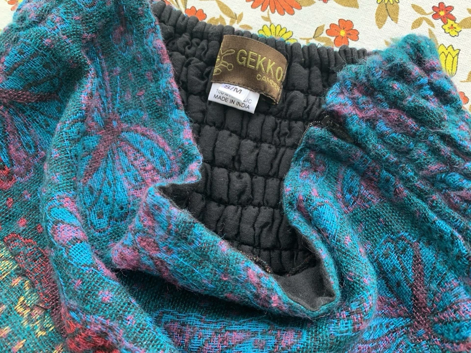 Gekko Camden S/M Butterfly Lined Skirt Rouched Waist Side Zip Hippie Festival - Image 4 of 4