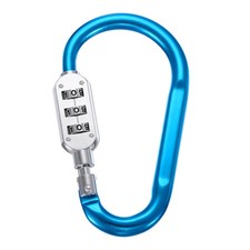 4.3 Inch Length Combination Locks, 3 Dial Digit Combo D-Ring Locking, Blue