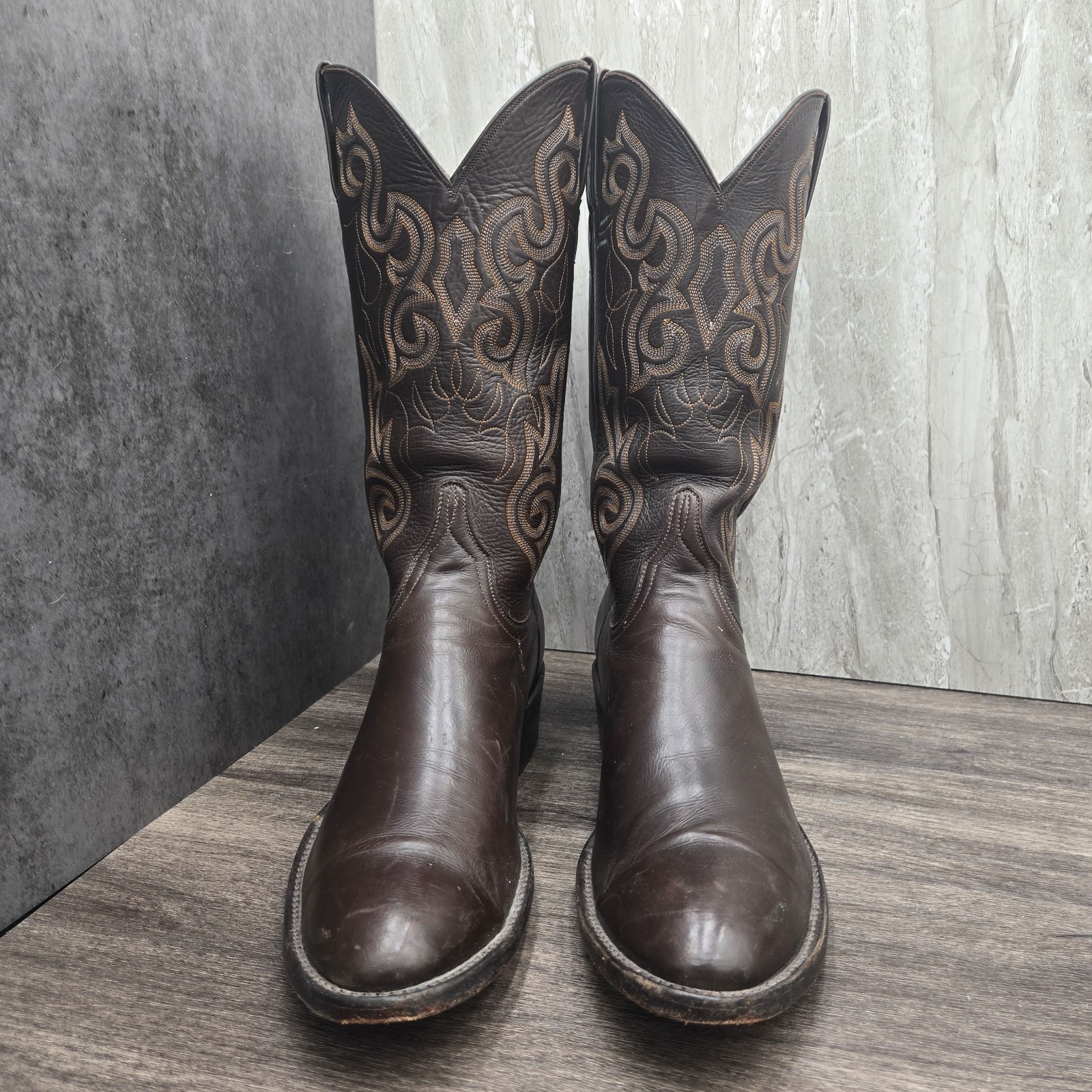 Lucchese G5150F8 Handmade Black Leather Cowboy Boots Size 12B USA
