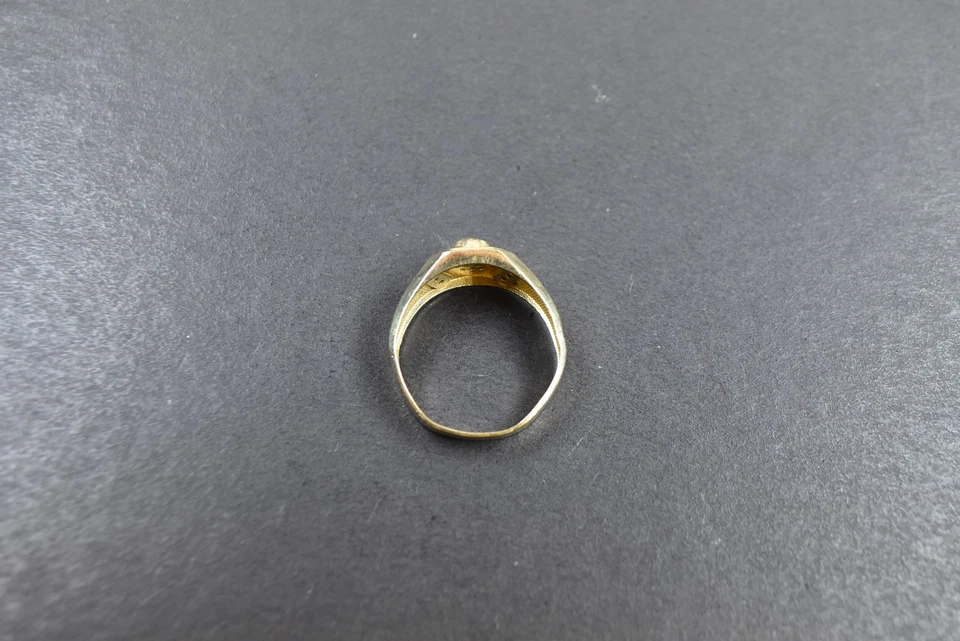 Ring Gold 585 mit schwarzen funkelnden Steinen und Medusenhaupt RG 62/19,7mm - Bild 3 von 4