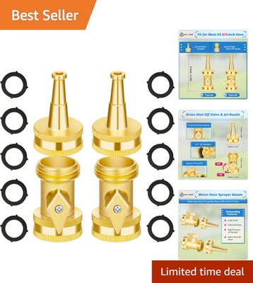 #ad #ad Heavy Duty Brass Water Hose Nozzle Kit 4 High Pressure Nozzles with Washers $20.99