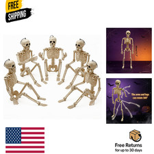 5 Pack 16" Full Body Halloween Skeletons Decorations Movable Joints Posable