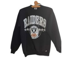 Vintage 1990 Oakland Raiders Logo 7 Black Crewneck Sweatshirt Men's Size Large M