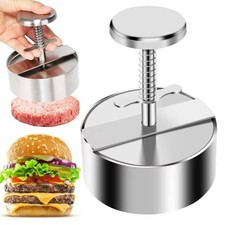Hamburger Patty Maker Press 304 Stainless Steel Non-Stick Round for BBQ