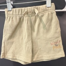Disney Winnie the Pooh Sage Knit Shorts 3/6M Drawstring Cotton Blend