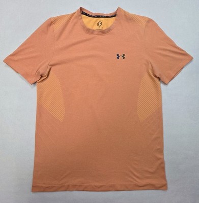 Under Armour Rush Shirt Mens L Tangerine Black LIMITED USE Powered By Celliant