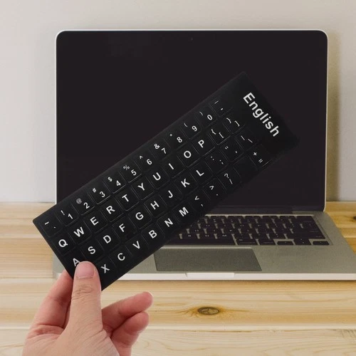 Autocollants pour clavier d'ordinateur portable en langue anglaise, 6 feuilles,