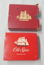 Old Spice Traveler Set of 2 Aftershave Lotion & Talcum Vintage New Glass Bottles