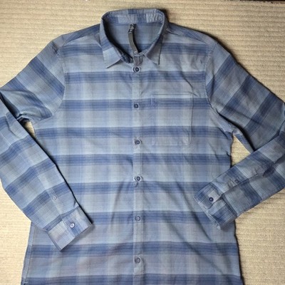 Lululemon Shirt Mens XL Blue Plaid Masons Peak Flannel Hunting Camp Preppy
