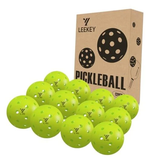 Pickleball Balls- 40 Hole Outdoor Pickleballs,4/12 Pack Pickleballs Set with
