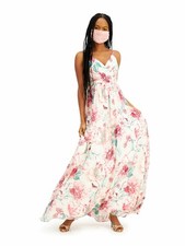 CITY STUDIO Womens Pink Lined, Tulle Spaghetti Strap Dress 1