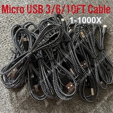 Micro USB to USB A Cable Android Charger Braided Cord For Samsung Google LG LOT