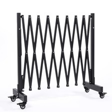 11.5FT Industrial Metal Expandable Barricade Retractable Traffic Fence wi