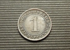 Germany Weimar 1925-F 1 Reichspfennig Pfennig F CA732