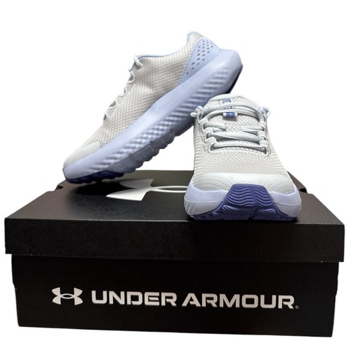 Under Armour Surge 4 GS Girls Gray Blue Running Shoes Size 4Y - Picture 2 of 6