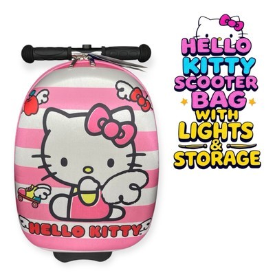 Sanrio Hello Kitty Scooter w/ Lights Rolling Luggage Bag Shell