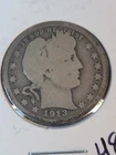 1913 P Barber SILVER Quarter Low Mintage! KEY DATE Coin