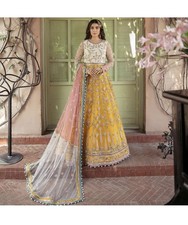 Pakistani/Indian Afrozeh Ready to Wear Formal maxi dress Bollywood Party Wear