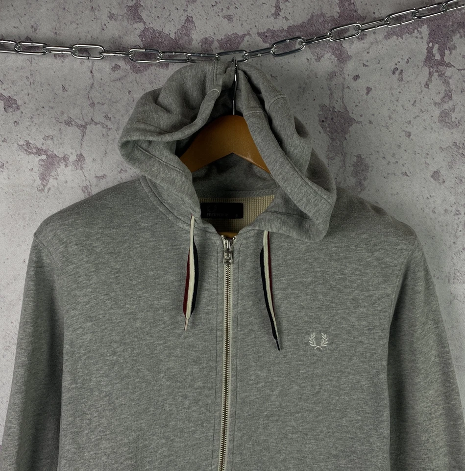 Sudadera con capucha Fred Perry vintage con cremallera para hombre de lujo Y2K clásica talla S Foto 2 de 4