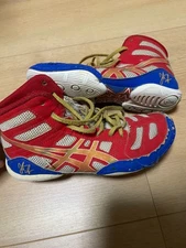 ASICS Jordan Burrows High Cut Wrestling Shoes Red White Blue 20cm
