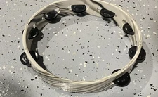 MEINL Percussion Traditional Wood Tambourine - 10" white marble TA1BK-WHM