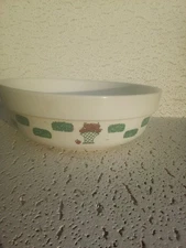 GEI 10" Nesting Mixing Serving Bowl  Stoneware Apple Basket Sponge Paint