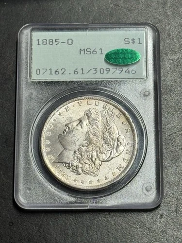 1885 O Morgan Silver Dollar PCGS MS61 CAC OGH Rattler Gem BU $1 Coin (3529)