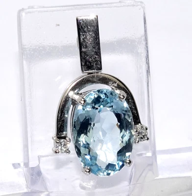 Anhänger Gold Aquamarin 4,65ct. Diamant (2) 0,08ct 750/18K 26x15mm 4,3g - Bild 1 von 4