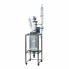 100L Lab Double Layer Glass Jacket Reactor Chemical Stirred Reaction Vessel 220V