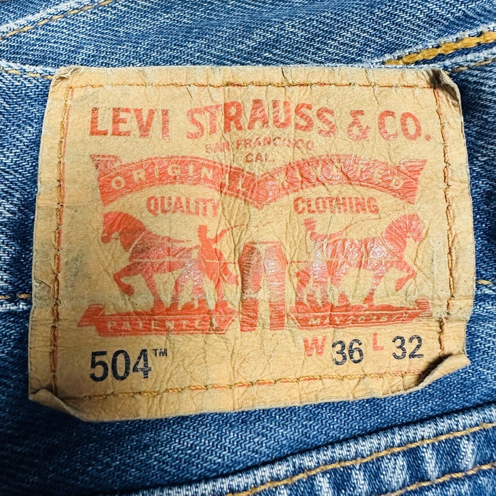 Levi Strauss 504 Men's Denim Jeans Size W36 L32 Blue Regular Straight ...