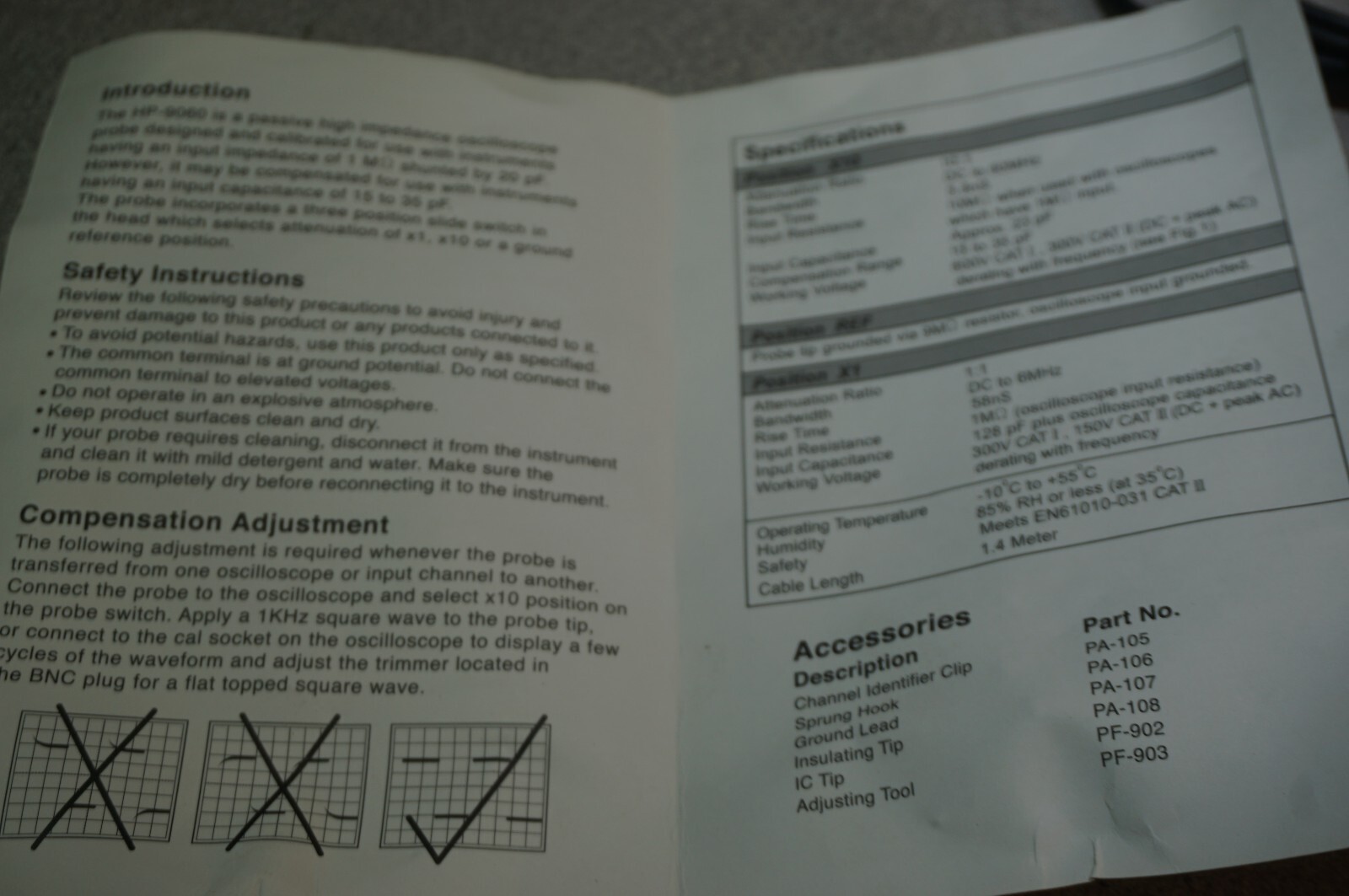 HP Oscilloscope Probe Kit HP9060 eBay