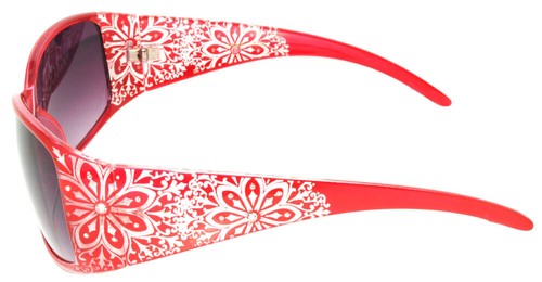 Gafas de sol rojas para mujer marco de plástico lentes a humo 99% protección UV diamantes de imitación 2813 - Imagen 2 de 4