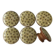 Set of 6 Woodland Animals Paw Prints Wood Cabinet Knobs Drawer Knobs and Pulls