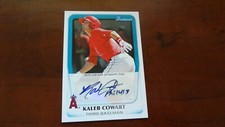 2010 BOWMAN # BPA-KC KALEB COWART  AUTO BASEBALL CARD