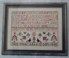 Jane Miller 1848 Sampler - from the Wyndham Collection - Samplers and Such 