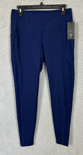 Leg End Active Women's Cozier HW Brushed Yoga Pants 27" inseam Blue Large NWT's.
