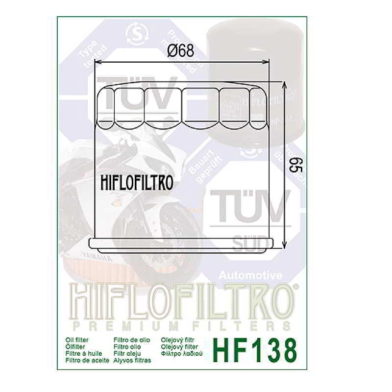 Paquete de 3 filtros de aceite Hiflofiltro HF138 Aprilia Cagiva Suzuki GSXR600 GSXR700 VL800 Foto 2 de 2