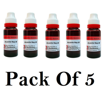 5X Dr Reckeweg Aconite Napellus Mother Tincture Q 20ml Each