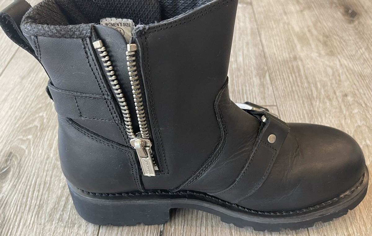 Xelement Motorcycle Boots Women Size 7.5 Buckle Strap Zipper  display picture 1