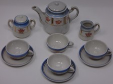 Antique Mini Blue Floral Childs Tea Set Toy Collectables - Germany