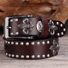 Skull Studded Rivet Metal Punk Rock Belts Waistband Men Leather Buckle Belts-