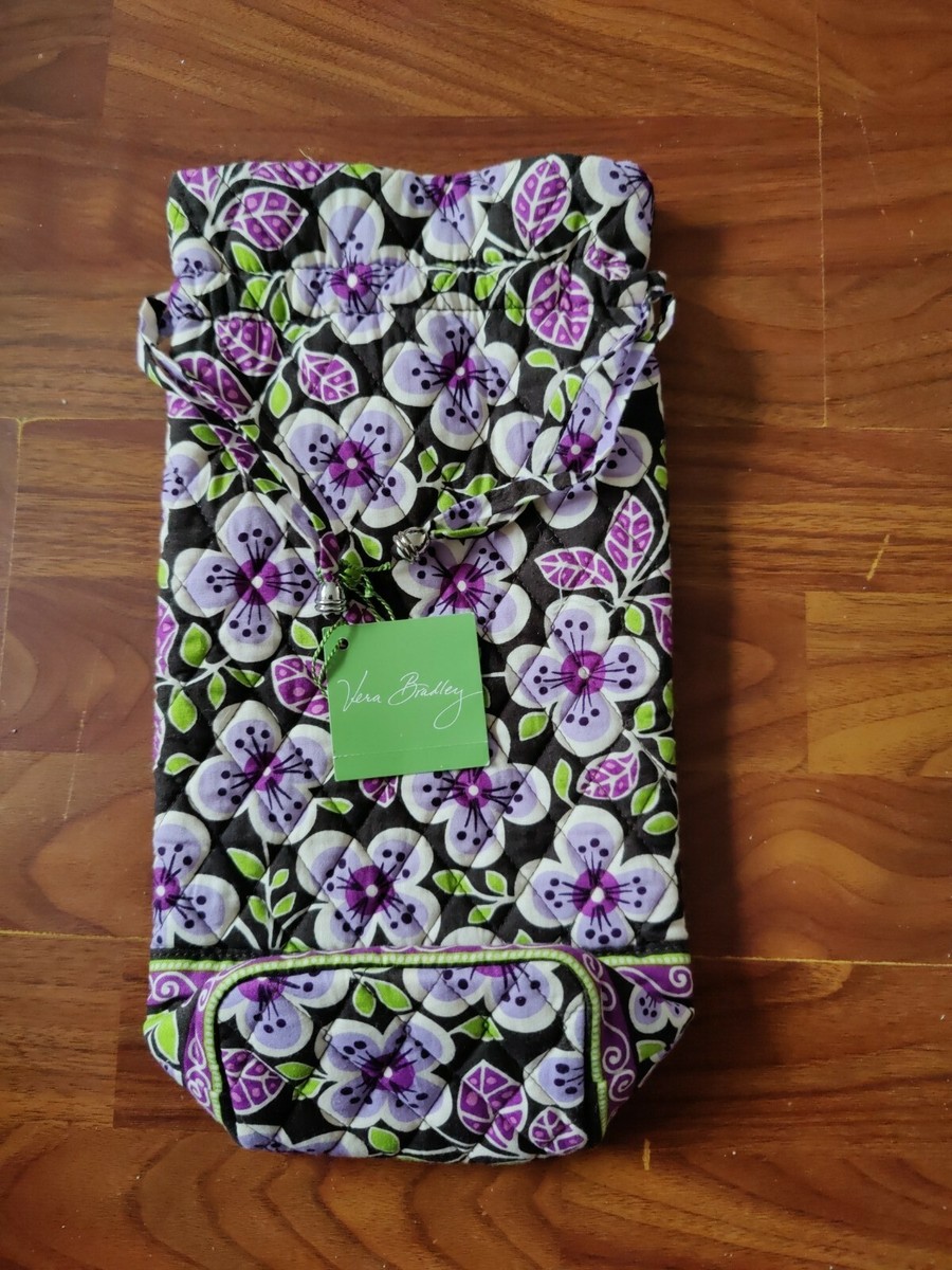 VERA BRADLEY Cheers To You Bottle Bag 11983-117 Plum Petals Purple Floral