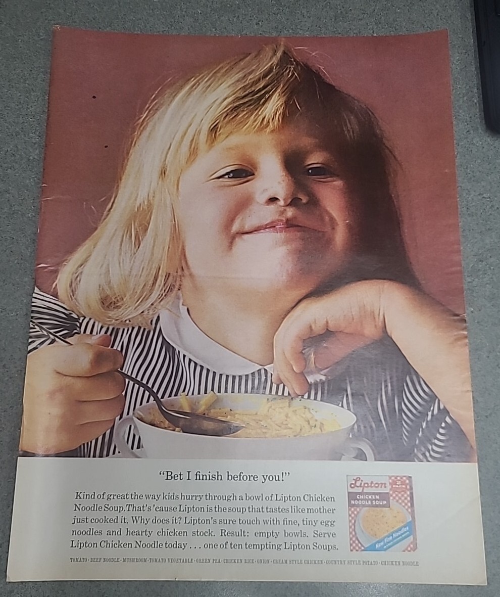 Lipton Chicken Noodle Soup Print Ad 1962 10x13 | eBay