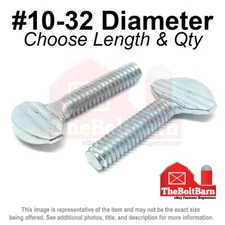 #10-32 Spade Type Thumb Screws FINE Thread Zinc Plated (Pick Length & Qty)